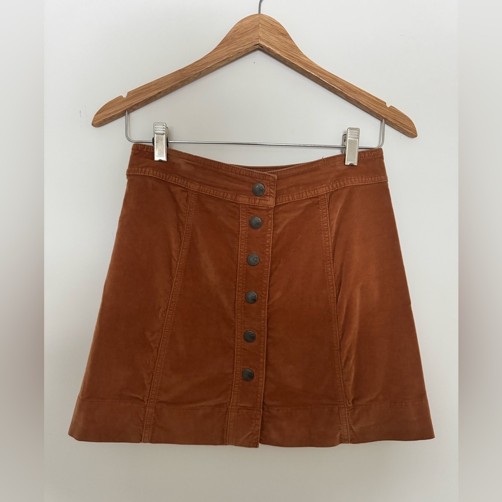 Madewell Tan Button-Down Mini Skirt